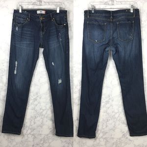 Cabi Slim Boyfriend Jeans Distressed Dark Wash